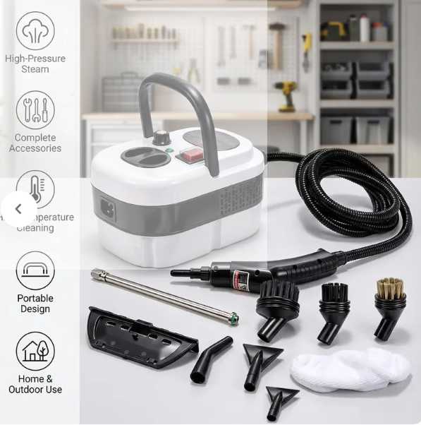 Toolupgrade 2500W Multi-Purpose Portable Steam Cleaner - High-Temperature Plastic Body for Home Tile and Grout Cleaning, Car Detailing, Ideal Father's Day Gift