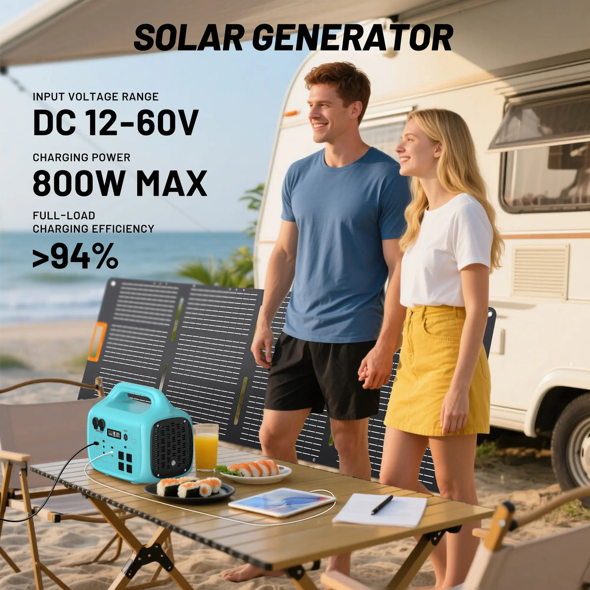 Tik Portable Power Bank - 1800W/1024Wh LiFePO4 Battery with Fast Charging, UPS Functionality, Multiple Outputs, and Solar Energy Storage for Camping, RV Travel, and Home Use (Optional Solar Panel Available)