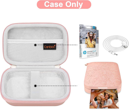 Carrying Case for HP Sprocket 2X3 Instant Smartphone Photo Printer, Kodak Step Wireless Mobile Photo Printer, Lifeprint 2X3 Photo Printer, Mesh Bag Fit Photo Paper Cable, Rose Gold