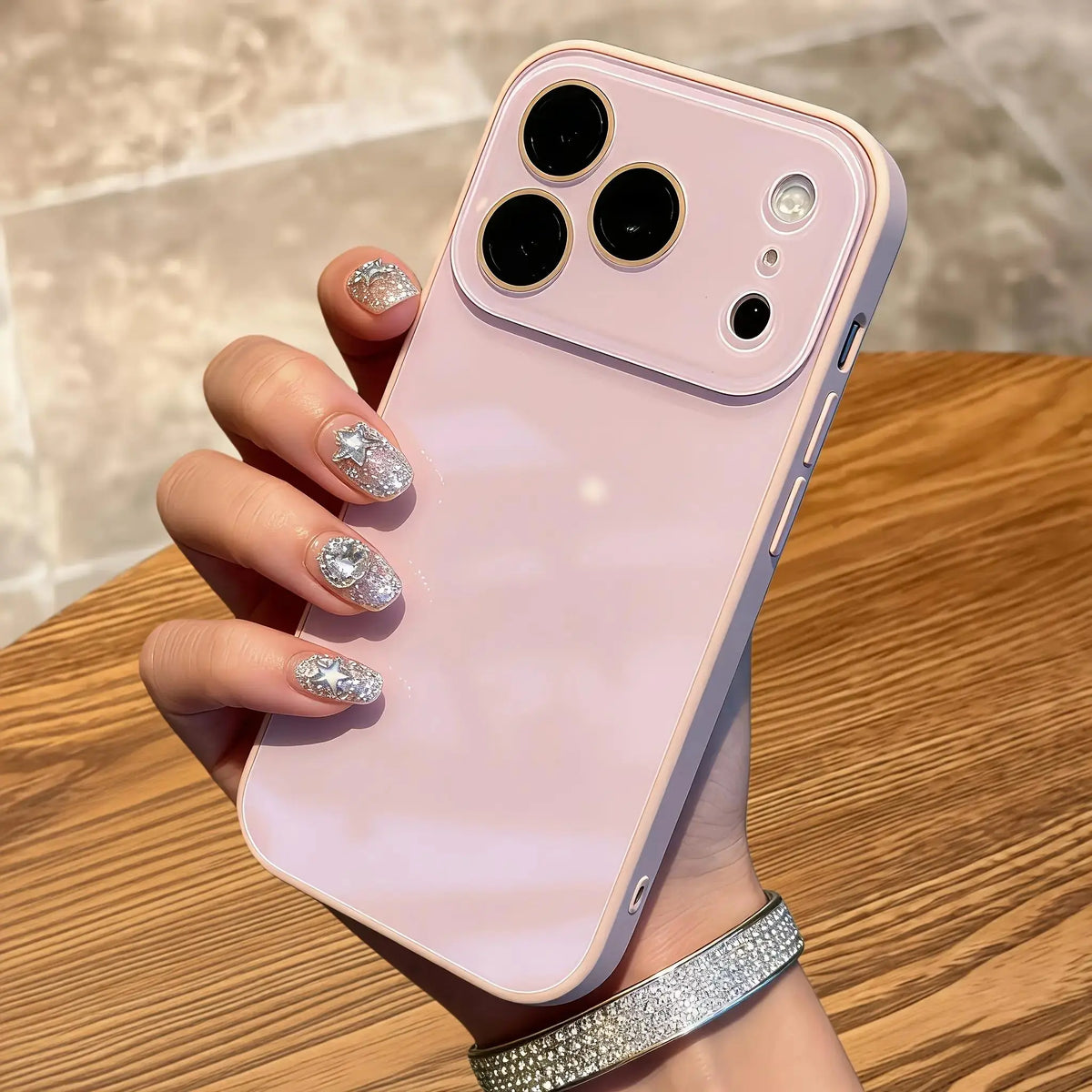 Milk Tea Brown Macaron Ice-Sense Glass Smartphone Case - Comprehensive Lens Protection for iPhone 13, 14, 15, 16/16 Pro, and 17 Pro/17 Pro Max Accessories