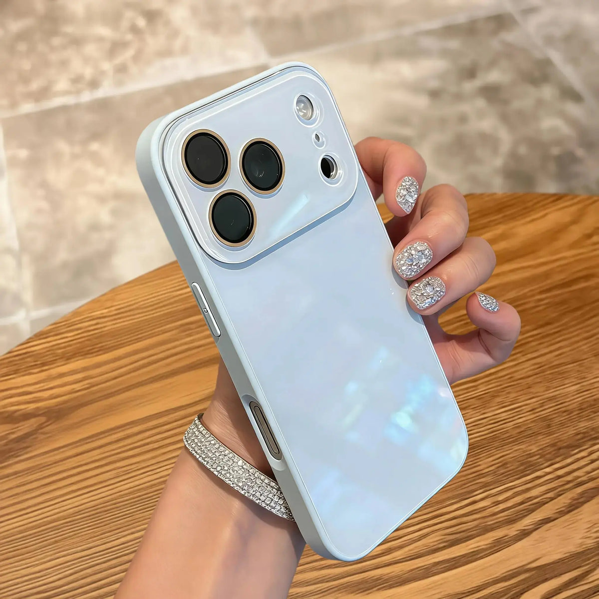 Milk Tea Brown Macaron Ice-Sense Glass Smartphone Case - Comprehensive Lens Protection for iPhone 13, 14, 15, 16/16 Pro, and 17 Pro/17 Pro Max Accessories