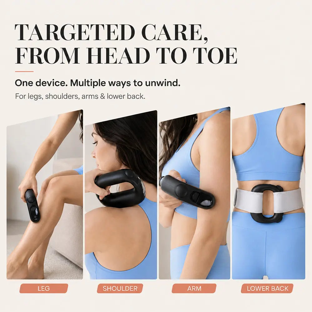 Turbo-Vibe Rechargeable Hands-Free Full Body Massage Device with 6 Speed and 6 Modes - Mini Ab Trainer for Muscle Recovery and Deep Tissue Relief, Ideal Gift for Men and Women