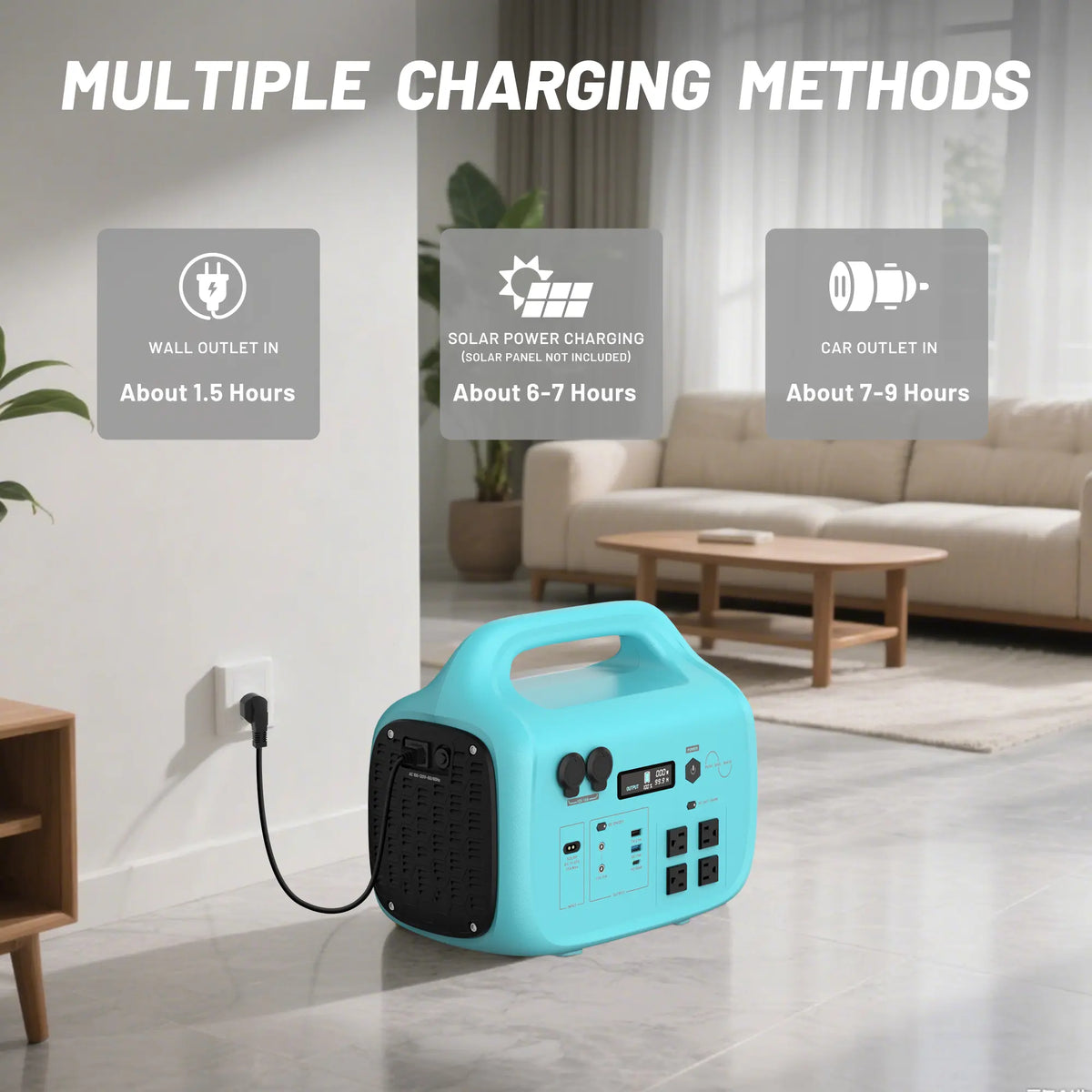 Tik Portable Power Bank - 1800W/1024Wh LiFePO4 Battery with Fast Charging, UPS Functionality, Multiple Outputs, and Solar Energy Storage for Camping, RV Travel, and Home Use (Optional Solar Panel Available)