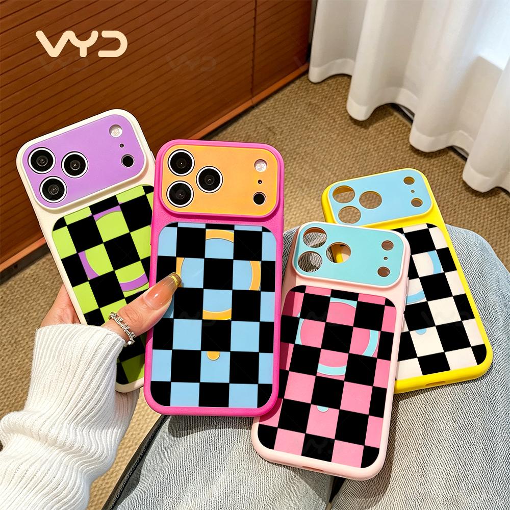 Checkerboard Black and White Grid Phone Case - Stylish Minimalist Design for iPhone 17 Series and Earlier Models, Ideal Gift and Protective Accessory