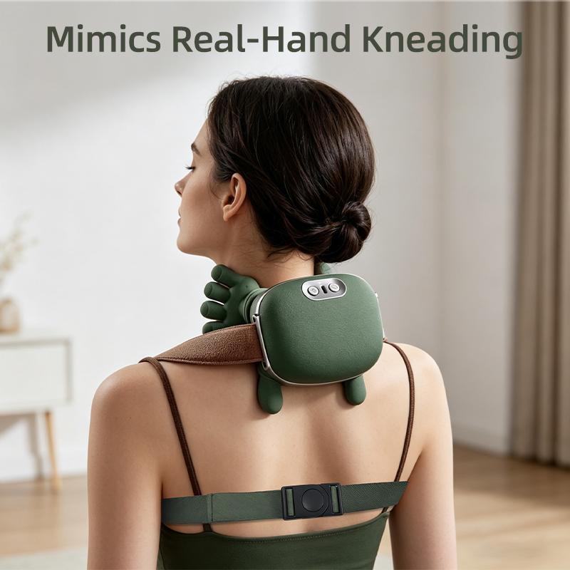 Aedwdpe Rechargeable Electric Bionic Neck and Shoulder Massager with 3D Kneading and Heating - Portable, Wireless, Adjustable Speed for Wrist Pain Relief, Unisex Design