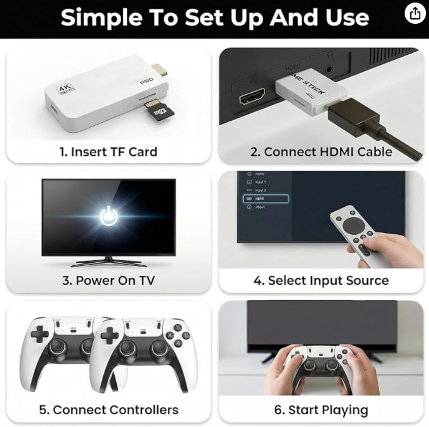 Retro Gaming Console with 19 Emulators, Dual Wireless Controllers, HD Output, and Built-In Games - Ideal Gift for Father's Day and Adults