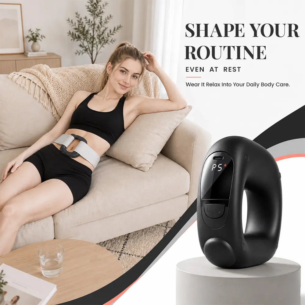 Turbo-Vibe Rechargeable Hands-Free Full Body Massage Device with 6 Speed and 6 Modes - Mini Ab Trainer for Muscle Recovery and Deep Tissue Relief, Ideal Gift for Men and Women