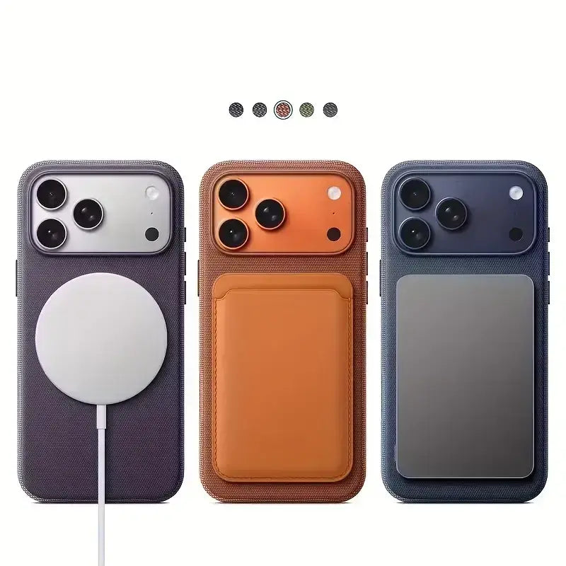 Woven Textured MagSafe-Compatible iPhone Series Case - Shockproof Protection with Raised Bezels and Anti-Slip Design for iPhone 18 Pro Max, 17 Pro Max, 16, 15, 14 Pro, Pro Max, and 13 Air Smartphones