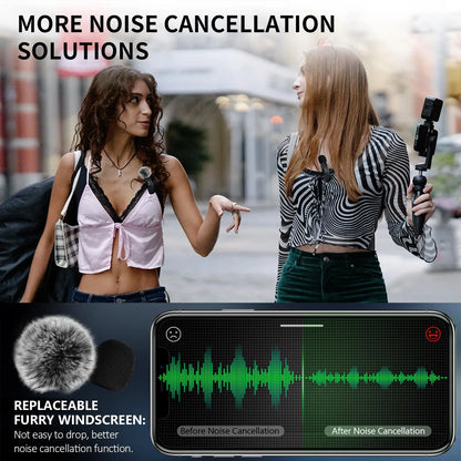 2-Pack Wireless Lavalier Clip-On Microphones