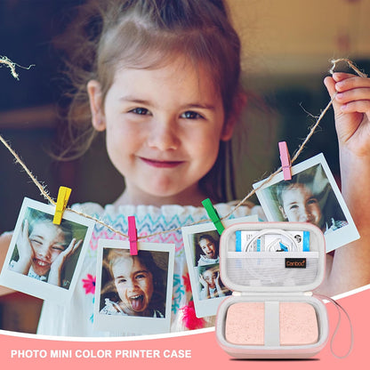Carrying Case for HP Sprocket 2X3 Instant Smartphone Photo Printer, Kodak Step Wireless Mobile Photo Printer, Lifeprint 2X3 Photo Printer, Mesh Bag Fit Photo Paper Cable, Rose Gold