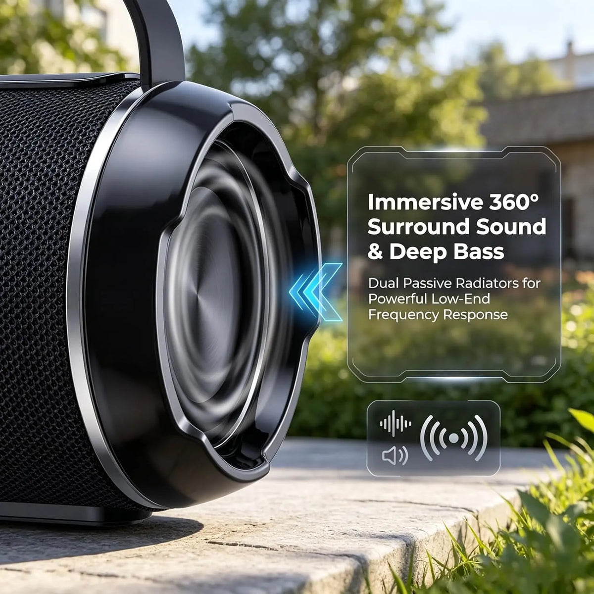 T&G116C Portable Bluetooth Speaker - Waterproof Outdoor Speaker with HD Audio, Enhanced Bass, IPX5 Rating, Compact Design, Wireless Stereo Pairing, Perfect for Travel and Outdoor Events